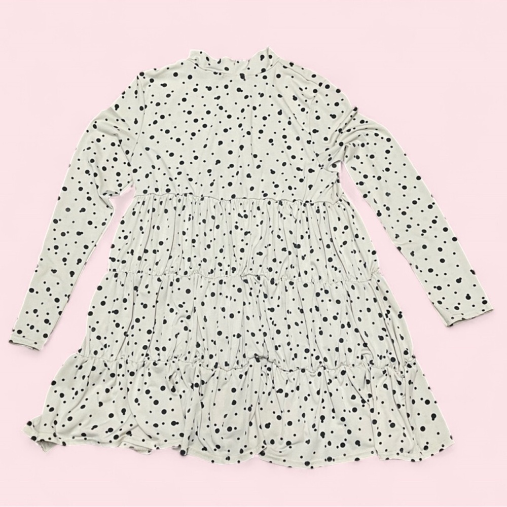Nasty Gal Polka Dot Tiered‎ Smock Dress Mock Neck Size 10 - Picture 5 of 6